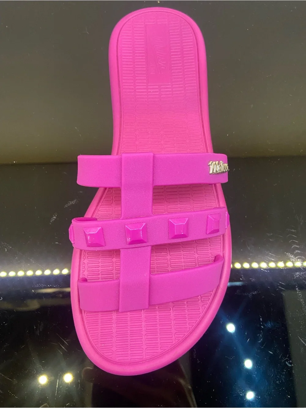 Melissa Kids Fuchsia Studded Slide Sandals size 7
